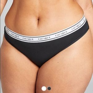 Black thong with white band